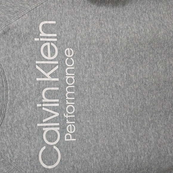 Calvin Klein Performance Womens Petite Large Light Gray Crop Sweatshirt - Picture 4 of 6
